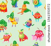 superhero fruit and vegetables... | Shutterstock .eps vector #1561553572