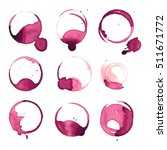 wine stain spots watercolor... | Shutterstock .eps vector #511671772