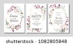 set of card with flower rose ... | Shutterstock .eps vector #1082805848