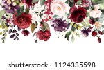  watercolor flowers. floral... | Shutterstock . vector #1124335598