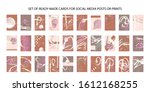 set of ready made art cards ... | Shutterstock .eps vector #1612168255