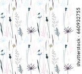 vector floral seamless pattern... | Shutterstock .eps vector #660932755