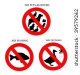 animal signs   no pets  fishing ... | Shutterstock . vector #39579262