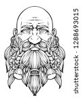 bearded bald dwarf with a kind... | Shutterstock .eps vector #1288693015