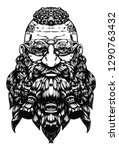 a bearded dwarf in a steampunk... | Shutterstock .eps vector #1290763432