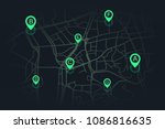 location on street map green... | Shutterstock .eps vector #1086816635