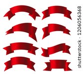 red glossy ribbon vector... | Shutterstock .eps vector #1206056368
