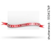 blank sale tag with ribbons.... | Shutterstock .eps vector #55341769