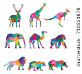 zoo animal low poly logo icon... | Shutterstock .eps vector #710321878