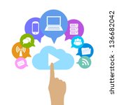vector cloud computing... | Shutterstock .eps vector #136682042