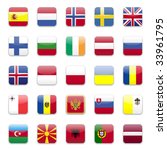 europe flags round icon set  | Shutterstock . vector #33961795