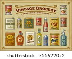 Vintage Grocery Set. Eps10...
