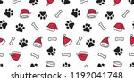 Dog Paw Seamless Pattern Vector ...