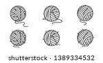 yarn ball vector icon balls of... | Shutterstock .eps vector #1389334532