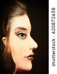 Small photo of Optical Illusion of Woman's Face