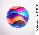 3d Colored Striped Ball