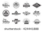 happy birthday typographic set. ... | Shutterstock .eps vector #424441888