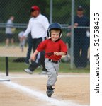 Young Baseball Player Running...