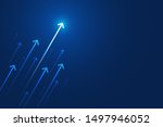 arrow up on blue background ... | Shutterstock .eps vector #1497946052