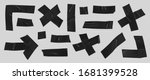 black duct tape set. realistic... | Shutterstock .eps vector #1681399528