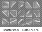 transparent glued crumpled... | Shutterstock .eps vector #1886673478