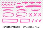 pink highlighter set   lines ... | Shutterstock .eps vector #1933063712