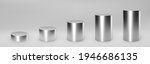 silver 3d cylinder set front... | Shutterstock .eps vector #1946686135