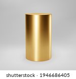 Gold 3d Cylinder Front View...