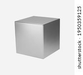 3d silver metal cube isolated... | Shutterstock .eps vector #1950359125