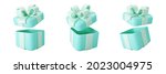 3d blue open gift box set with... | Shutterstock .eps vector #2023004975