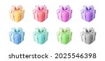 3d color gift boxes set with... | Shutterstock .eps vector #2025546398