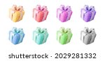 3d color gift boxes set with... | Shutterstock .eps vector #2029281332