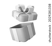 3d gray open gift box with... | Shutterstock .eps vector #2029281338