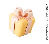 3d orange gift box with pastel... | Shutterstock .eps vector #2044901525