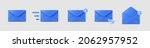 3d blue closed mail envelope... | Shutterstock .eps vector #2062957952