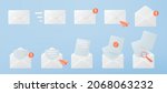 3d white mail envelope icon set ... | Shutterstock .eps vector #2068063232