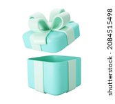 3d blue open gift box with... | Shutterstock .eps vector #2084515498