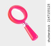 3d pink magnifying glass icon... | Shutterstock .eps vector #2147155125