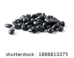 Black Beans Isolated On White...