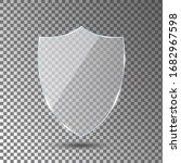 glass shield on transparent... | Shutterstock .eps vector #1682967598