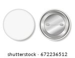 badge. blank white pin button   ... | Shutterstock .eps vector #672236512