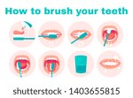 how to brush your teeth step by ... | Shutterstock . vector #1403655815