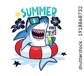 summer pool party.shark... | Shutterstock .eps vector #1918868732