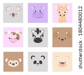 set of faces of wild and... | Shutterstock .eps vector #1804480012
