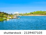Small photo of Lake Gregory and Gregory Park in Nuwara Eliya. Lake Gregory is a reservoir in centre of the tea country hill city Nuwara Eliya in Sri Lanka.