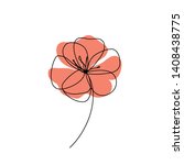 poppy flower icon. continuous... | Shutterstock .eps vector #1408438775