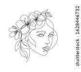woman face with flowers one... | Shutterstock .eps vector #1628446732