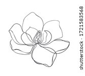 Magnolia Flower One Line Drawing