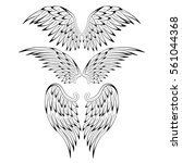 set of heraldic bird angel... | Shutterstock .eps vector #561044368