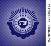 stop icon inside jean or denim... | Shutterstock .eps vector #1174561582